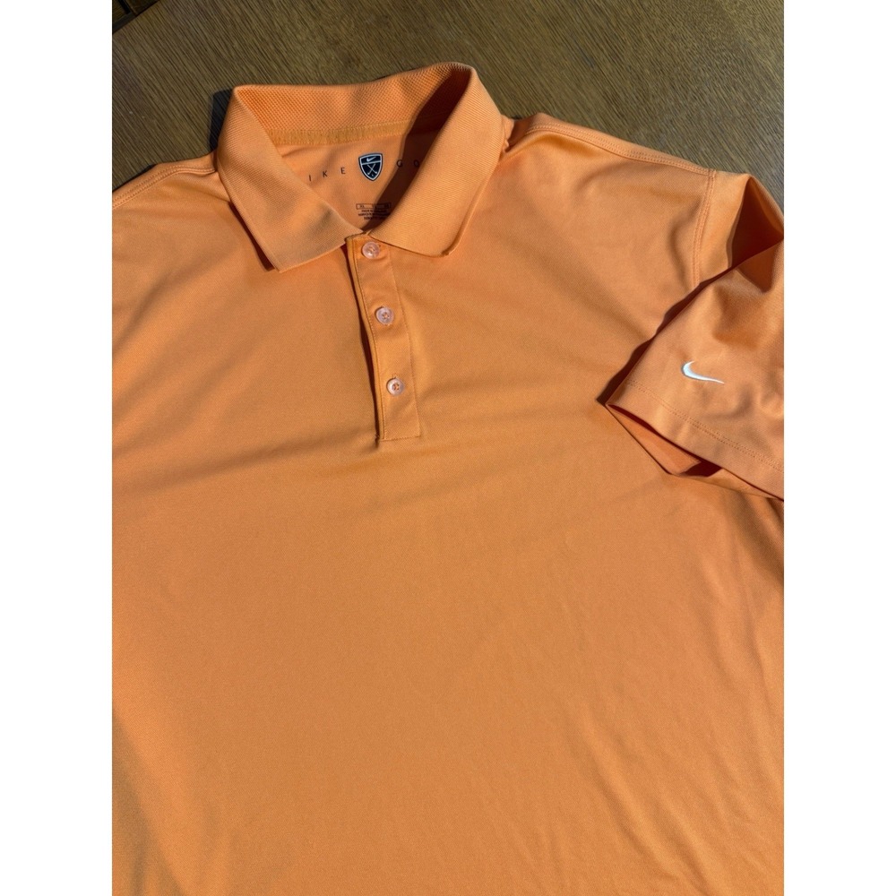 Nike Golf Polo XL Orange FIT Dry Performance Shirt Dri Fit Style Tiger Era